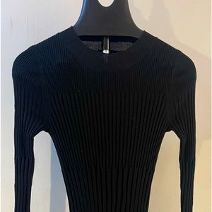 ATM BLACK MARINO WOOL SWEATER DRESS NEW NEVER WORN